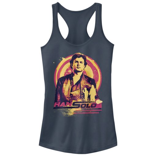 Junior’s Solo A Star Wars Story Han Sunset Racerback Tank Top