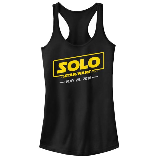 Junior’s Solo A Star Wars Story Logo Scrawl Racerback Tank Top