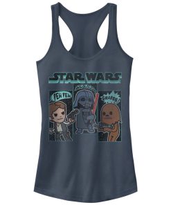 Junior’s Star Wars Cartoon Sounds Racerback Tank Top