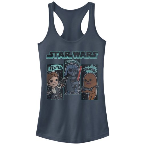 Junior’s Star Wars Cartoon Sounds Racerback Tank Top