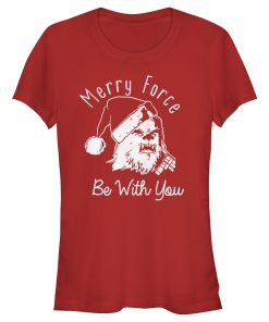Junior’s Star Wars Christmas Chewie Merry Force T-Shirt