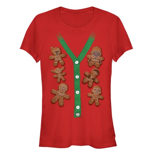 Junior’s Star Wars Christmas Cookies Cardigan Print T-Shirt