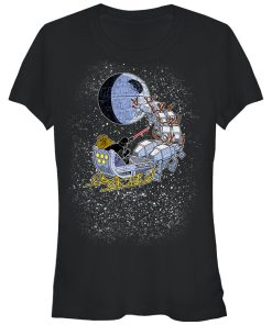 Junior’s Star Wars Christmas Darth Vader Santa’s Sleigh T-Shirt