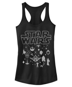 Junior’s Star Wars Christmas Logo Ornaments Racerback Tank Top