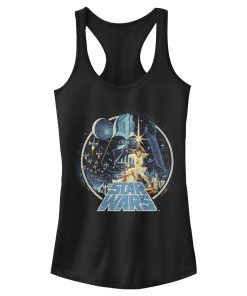 Junior’s Star Wars Classic Scene Circle Racerback Tank Top