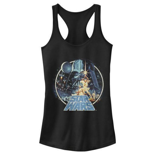 Junior’s Star Wars Classic Scene Circle Racerback Tank Top