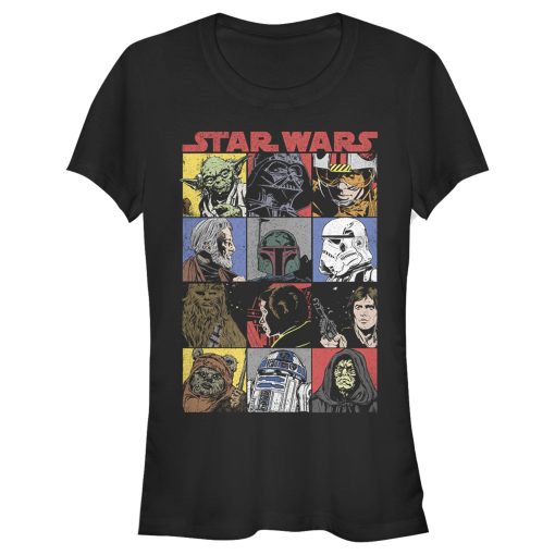 Junior’s Star Wars Comic Strip Cartoon Group T-Shirt