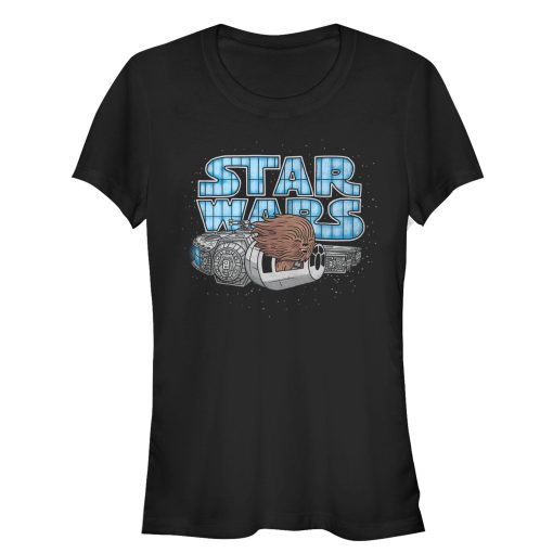 Junior’s Star Wars Cute Chewie Hair Party Cartoon T-Shirt