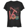 Junior’s Star Wars Darth Vader 16th Birthday Abstract Background T-Shirt
