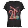 Junior’s Star Wars Darth Vader 21st Birthday Abstract Background T-Shirt