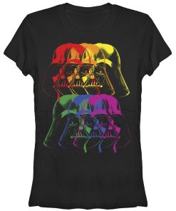 Junior’s Star Wars Darth Vader Helmet Rainbow T-Shirt