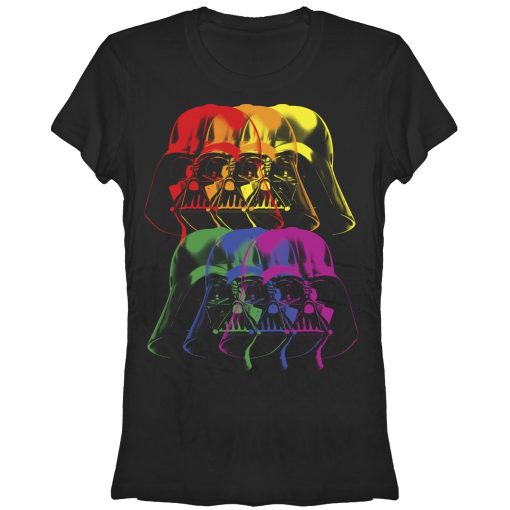 Junior’s Star Wars Darth Vader Helmet Rainbow T-Shirt