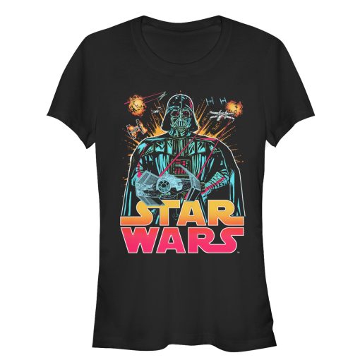 Junior’s Star Wars Darth Vader Ombre Logo T-Shirt