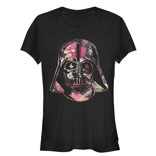 Junior’s Star Wars Floral Print Vader T-Shirt