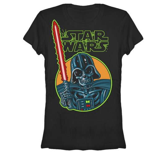 Junior’s Star Wars Halloween Vader Skeleton T-Shirt