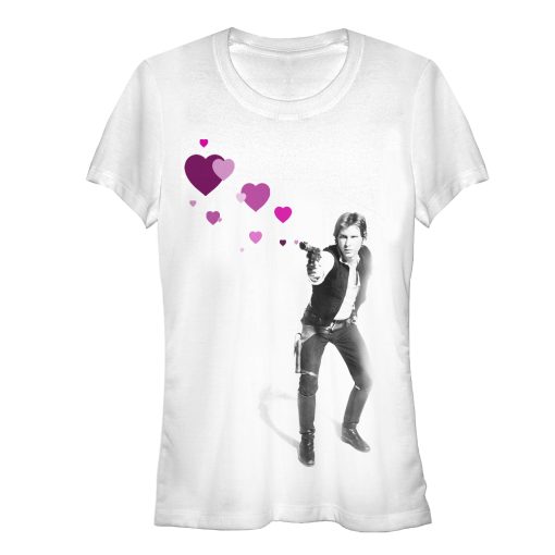 Junior’s Star Wars Han Shot Hearts T-Shirt