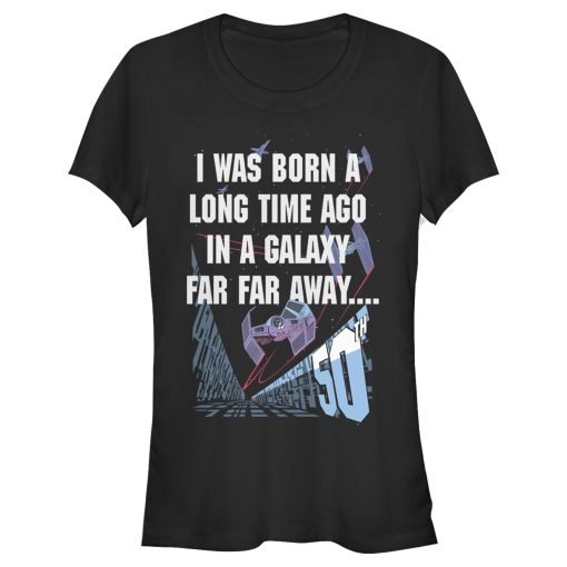 Junior’s Star Wars I Was Born A Time Ago 50th Birthday Portrait T-Shirt