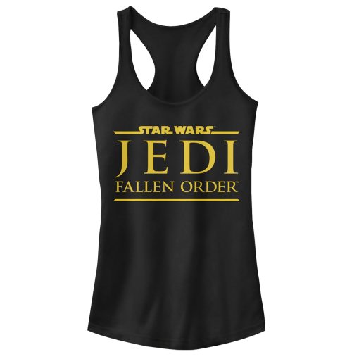 Junior’s Star Wars Jedi Fallen Order Golden Logo Racerback Tank Top