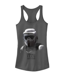 Junior’s Star Wars Jedi Fallen Order Grayscale Scout Trooper Racerback Tank Top