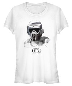 Junior’s Star Wars Jedi Fallen Order Grayscale Scout Trooper T-Shirt
