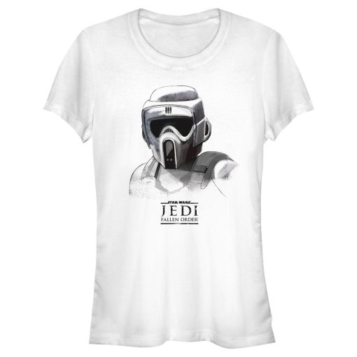 Junior’s Star Wars Jedi Fallen Order Grayscale Scout Trooper T-Shirt