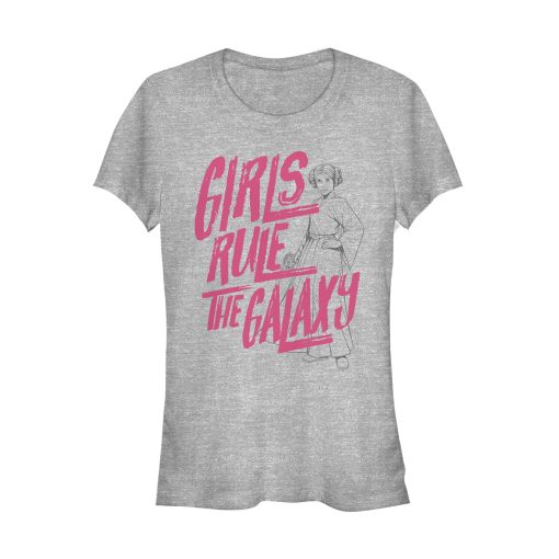 Junior’s Star Wars Leia Girls Rule Galaxy T-Shirt