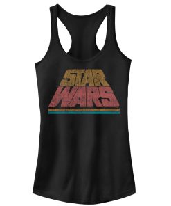 Junior’s Star Wars Logo Retro Title Crawl Racerback Tank Top