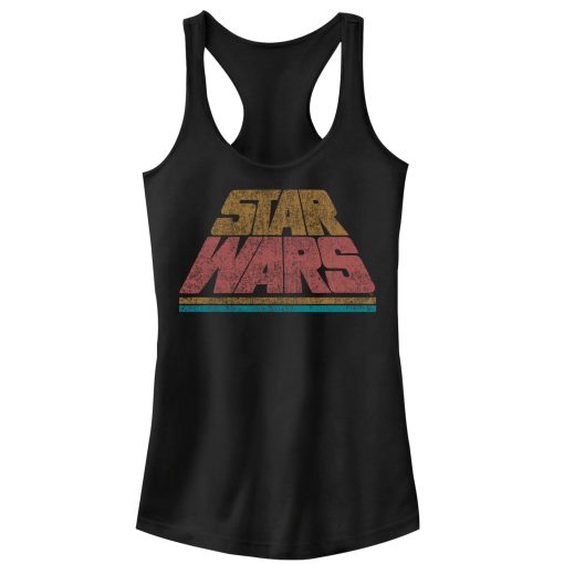 Junior’s Star Wars Logo Retro Title Crawl Racerback Tank Top