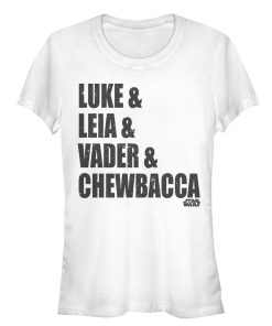 Junior’s Star Wars Luke Leia Vader Chewbacca T-Shirt