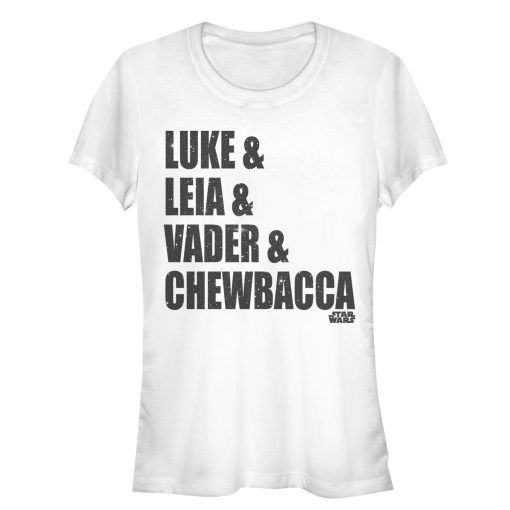 Junior’s Star Wars Luke Leia Vader Chewbacca T-Shirt