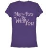 Junior’s Star Wars May The Force Be With You Distressed T-Shirt