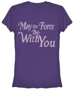 Junior’s Star Wars May The Force Be With You Distressed T-Shirt