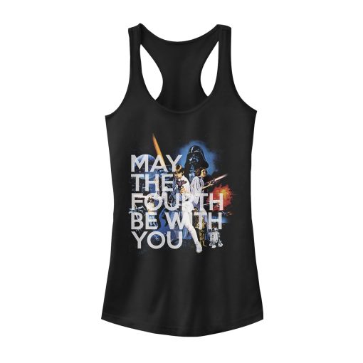 Junior’s Star Wars May the Fourth Classic Scene Racerback Tank Top