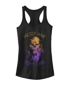 Junior’s Star Wars Messy Hair Don’t Care Chewie Racerback Tank Top