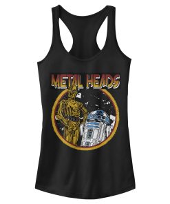 Junior’s Star Wars Metal Head Rock Droids Racerback Tank Top