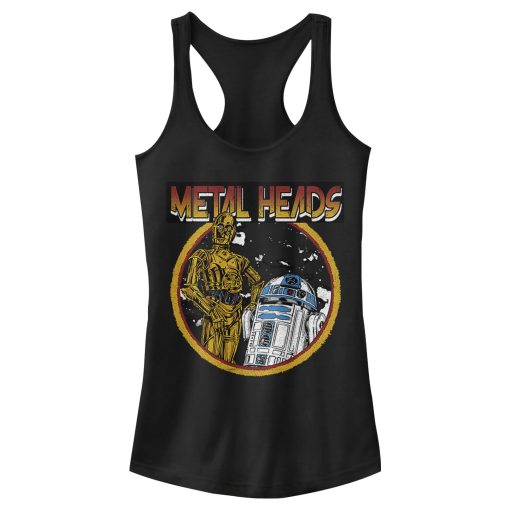 Junior’s Star Wars Metal Head Rock Droids Racerback Tank Top