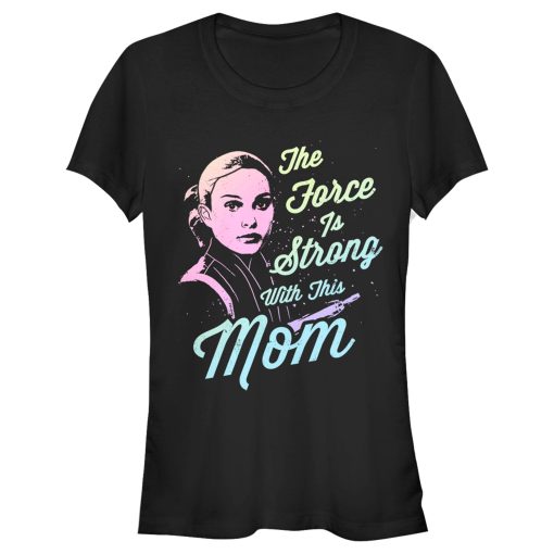 Junior’s Star Wars Mother’s Day Padme Amidala The Force is Strong with this Mom T-Shirt