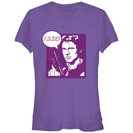 Junior’s Star Wars Pop Art Han Solo I Know T-Shirt