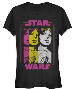 Junior’s Star Wars Princess Leia Vintage Cartoon Trio T-Shirt