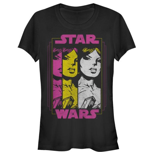 Junior’s Star Wars Princess Leia Vintage Cartoon Trio T-Shirt