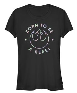 Junior’s Star Wars Rainbow Born to Be a Rebel T-Shirt