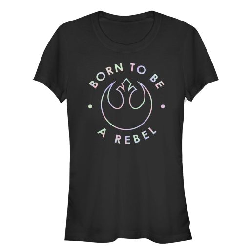 Junior’s Star Wars Rainbow Born to Be a Rebel T-Shirt