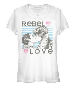 Junior’s Star Wars Rebel Love Han and Leia T-Shirt