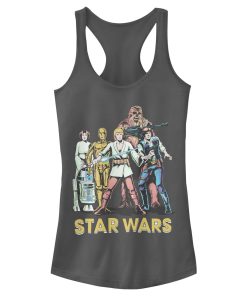 Junior’s Star Wars Retro Character Line-Up Racerback Tank Top