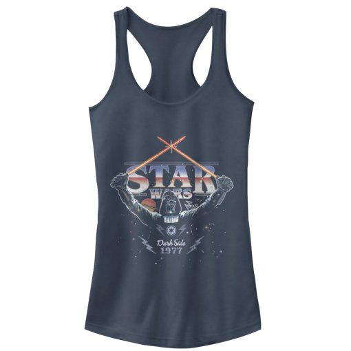 Junior’s Star Wars Retro Vader Lightsaber X Racerback Tank Top