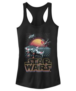 Junior’s Star Wars Retro X-Wing Grid Racerback Tank Top