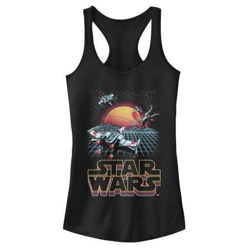 Junior’s Star Wars Retro X-Wing Grid Racerback Tank Top