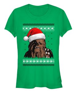 Junior’s Star Wars Santa Hat Chewbacca T-Shirt