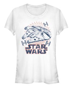 Junior’s Star Wars Spaceship Flash Print T-Shirt