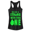 Junior’s Star Wars St. Patrick’s Day Luck is Strong Falcon Racerback Tank Top